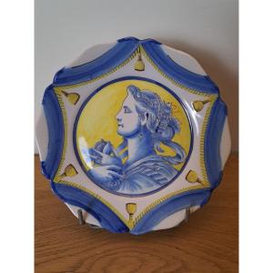 Charolles, Plate, Summer, Earthenware, Molin Factory, Early 19th Century. 