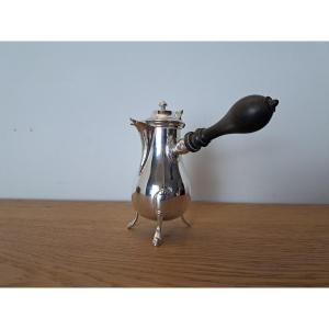 Selfish Coffee Pot/jug In Solid Silver, 19th Century. 