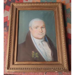 Portrait Of A Man Of Quality, Pastel, Restoration Period, XIX °.