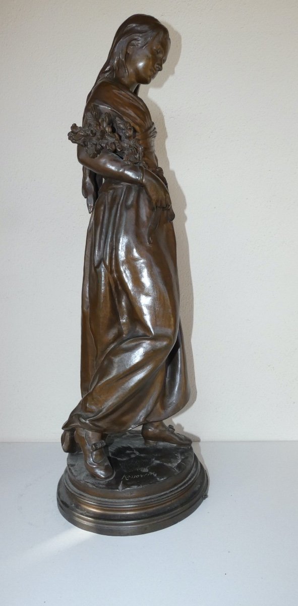 Sculpture En Bronze Representant Une Femme Signée Kossowsky-photo-2