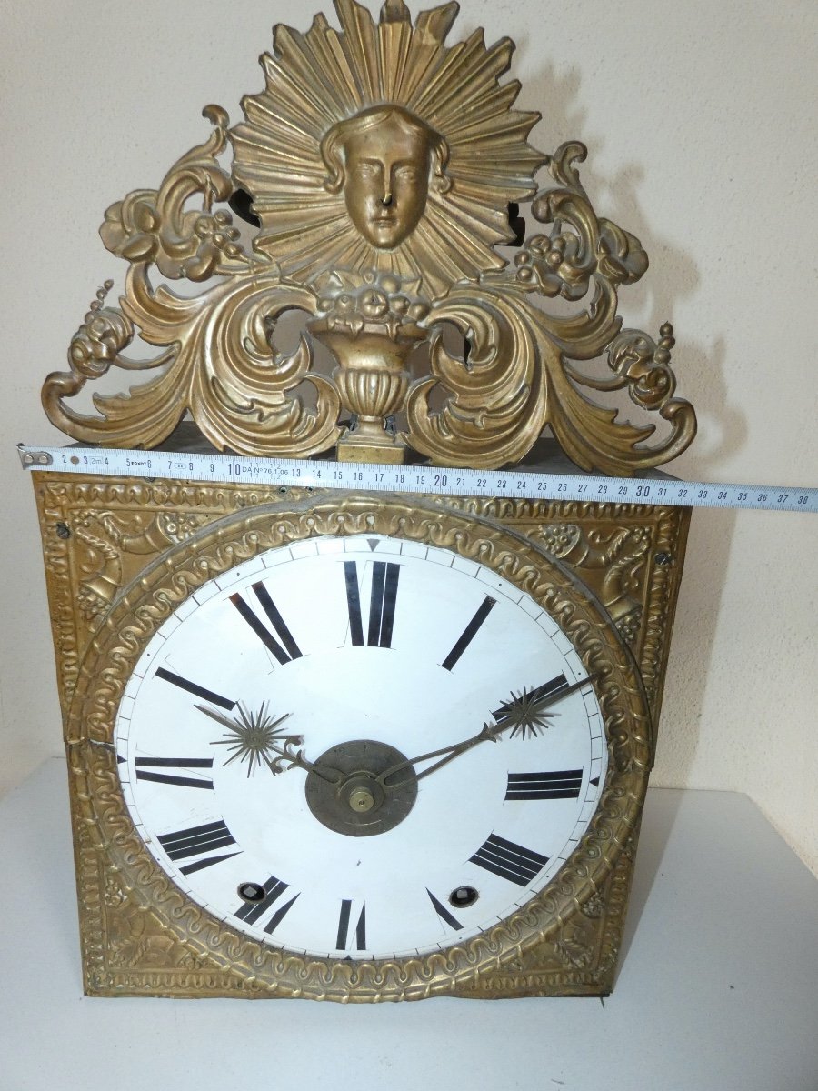 Pendule Horloge Comtoise Maxi Comtois De 33 Cm De Large-photo-2