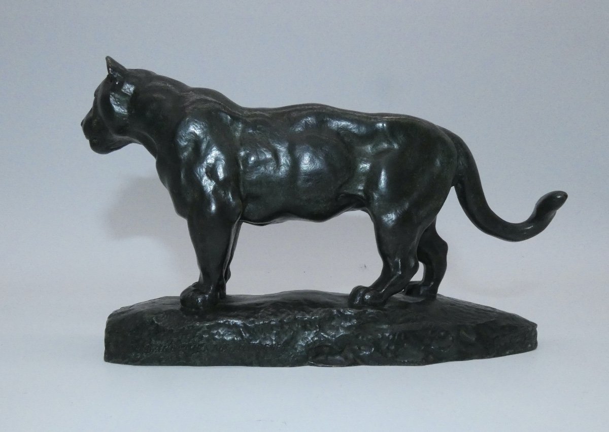 Bronze Sculpture Signed Barye Barbedienne The Jaguar-photo-2