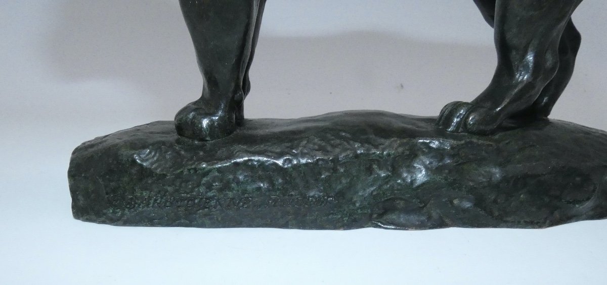 Bronze Sculpture Signed Barye Barbedienne The Jaguar-photo-1