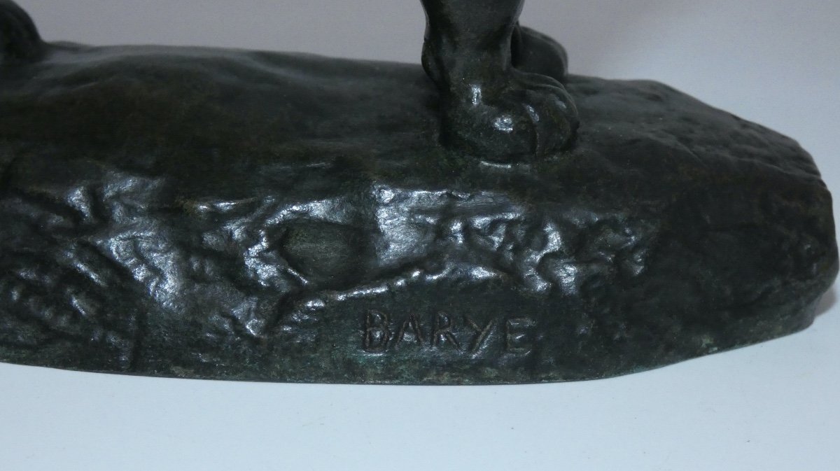 Bronze Sculpture Signed Barye Barbedienne The Jaguar-photo-3