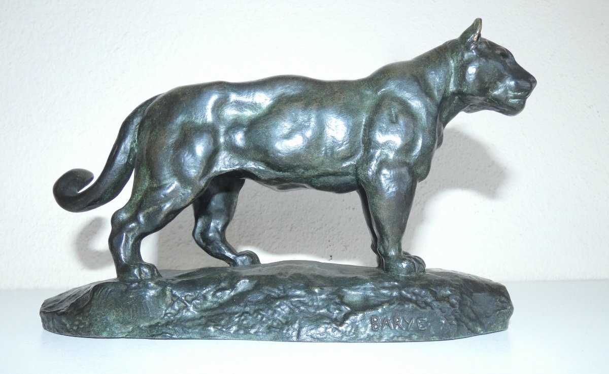 Bronze Sculpture Signed Barye Barbedienne The Jaguar-photo-7