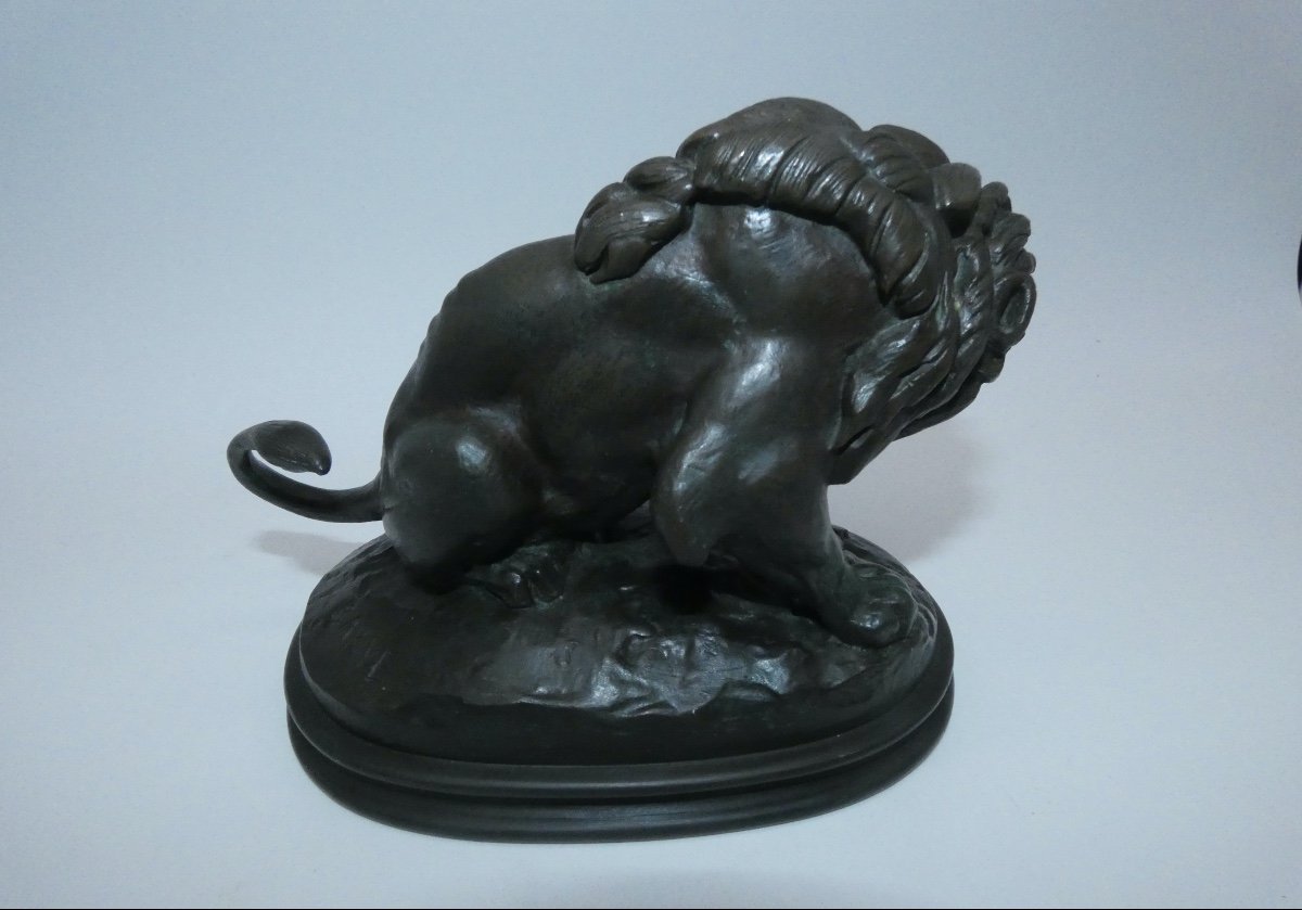 Bronze Sculpture Signed Barye The Lion With The Serpent-photo-7