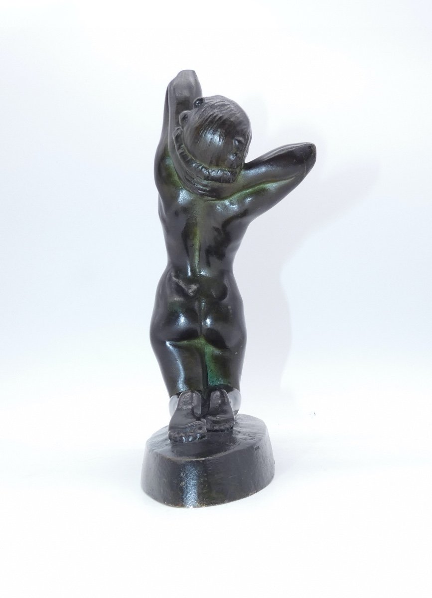 Sculpture En Bronze Representant Une Femme Signee L. Alliot Art Deco Art Nouveau-photo-4