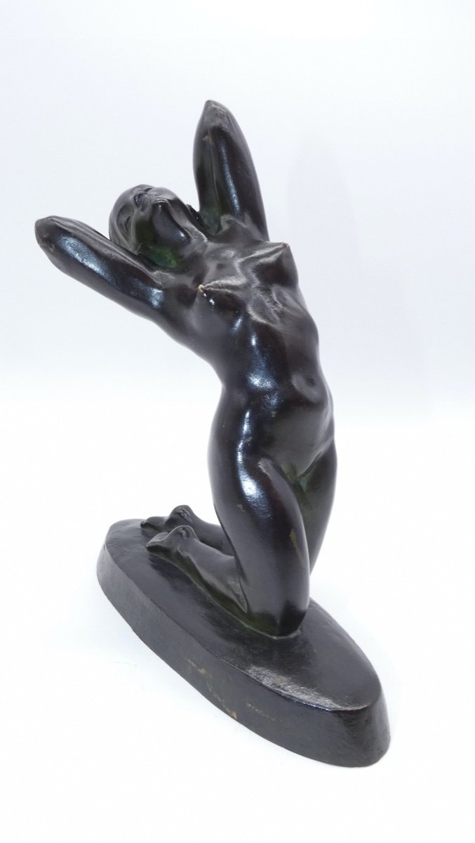 Sculpture En Bronze Representant Une Femme Signee L. Alliot Art Deco Art Nouveau