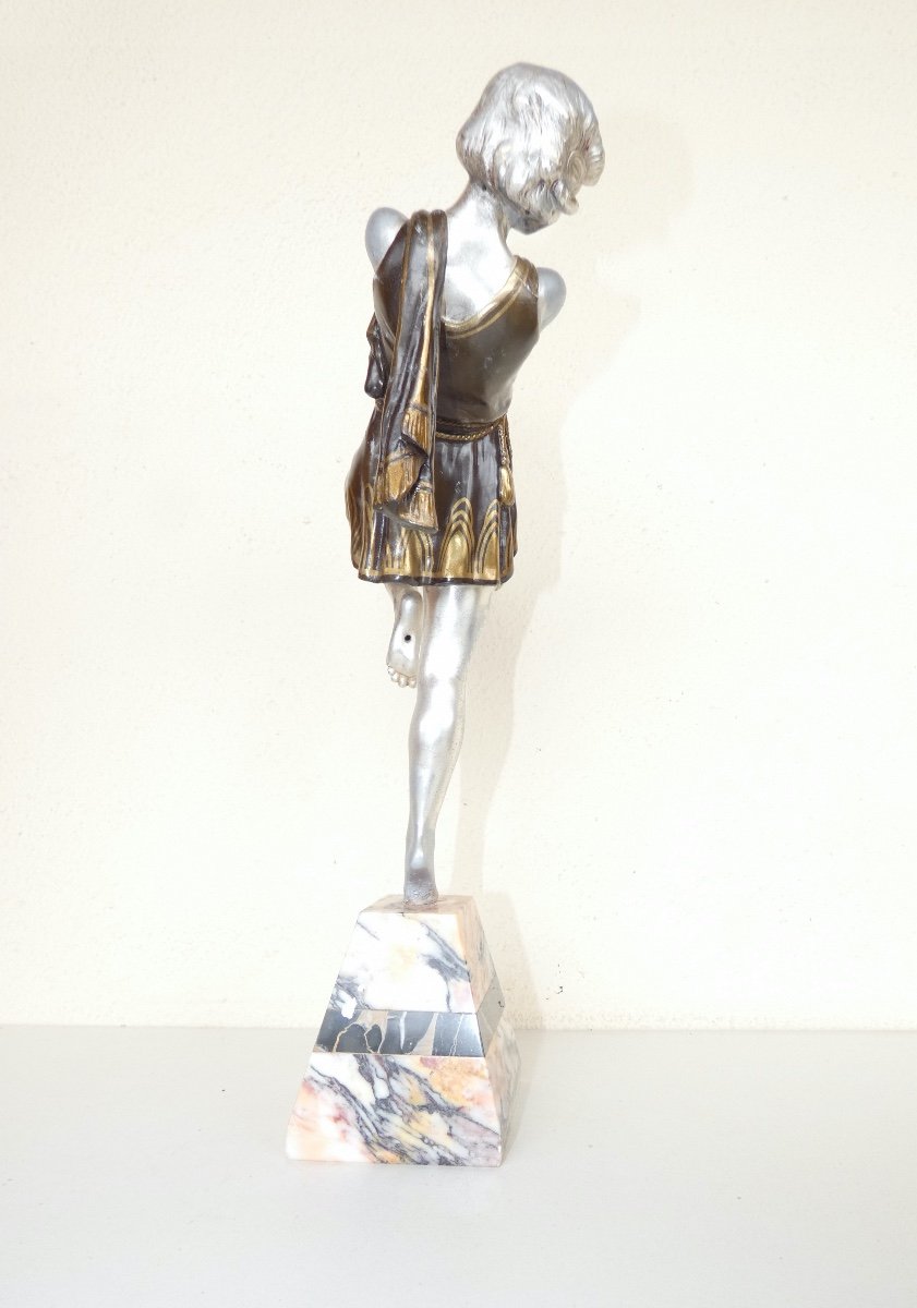 Sculpture Representant Une Danseuse Signee Carlier Art Deco -photo-4