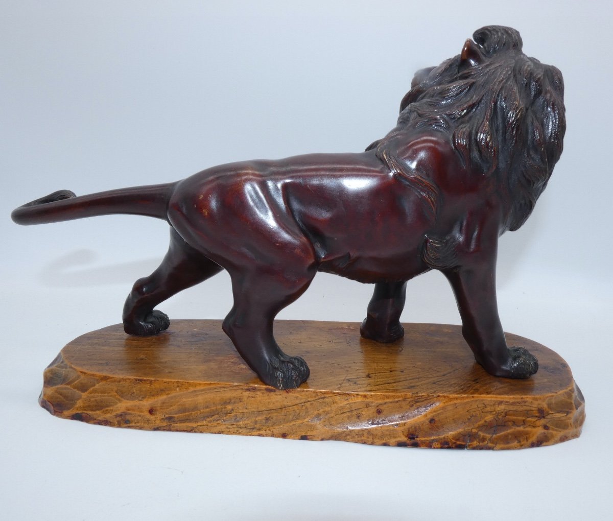 Sculpture En Bronze Japonaise Representant Un Lion Meiji-photo-2