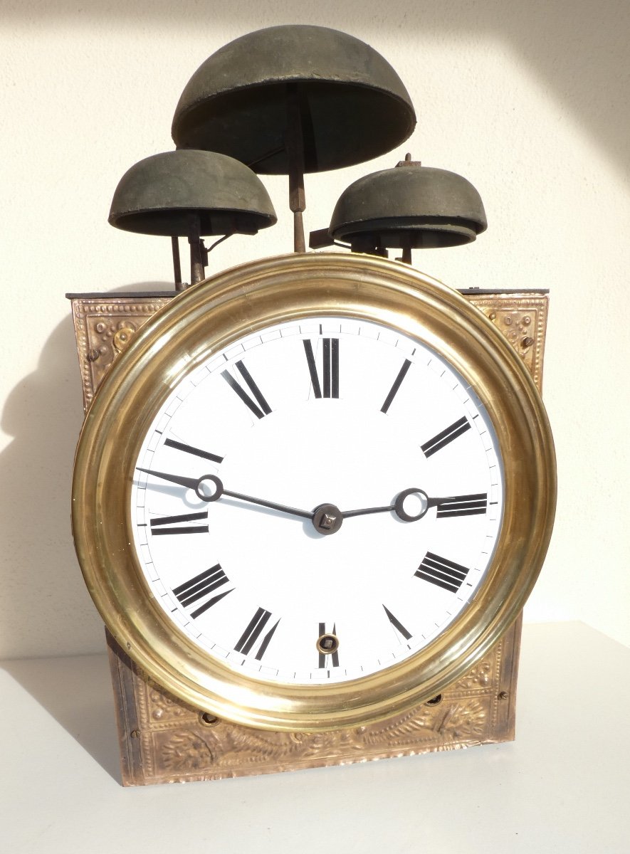 Pendulum Clock Comtoise Grande Sonnerie With 4 Bells Peg Escapement-photo-2