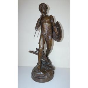 Sculpture en Bronze Mathurin Moreau Homme nu Guerrier