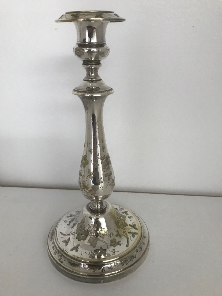 Pair Of Christofle Candlesticks -photo-2