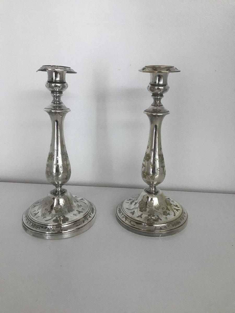 Pair Of Christofle Candlesticks 