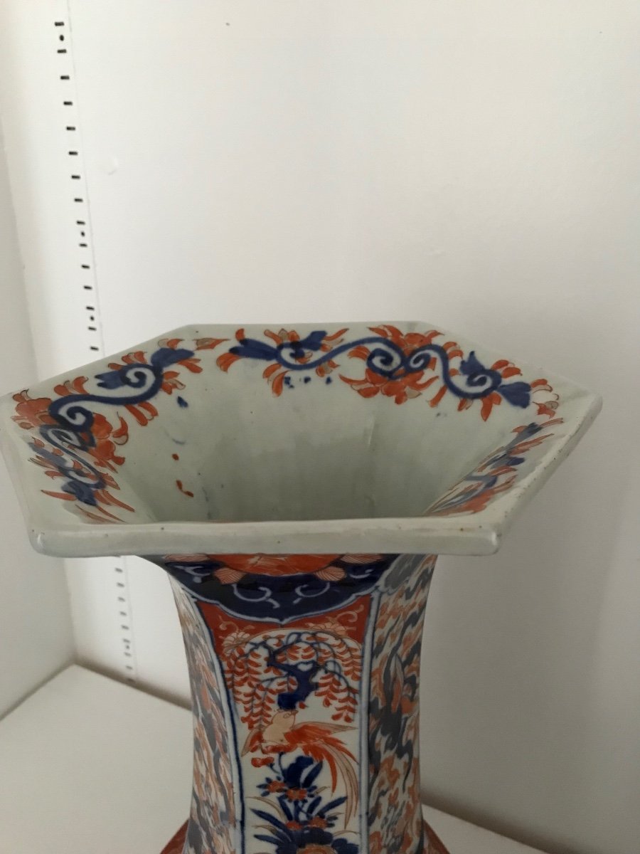 Magnifique Grande Paire De Vases En Porcelaine D Imari-photo-1