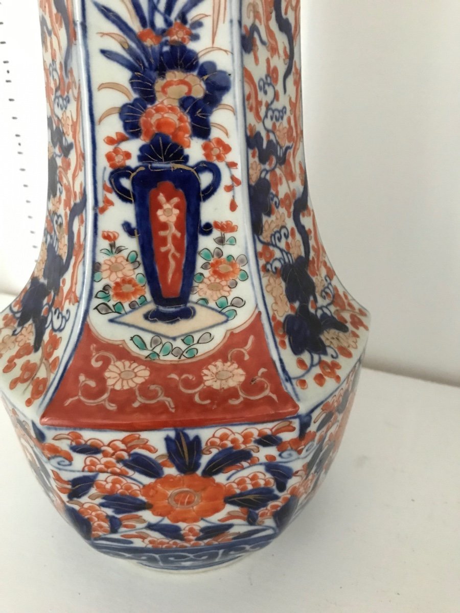 Magnifique Grande Paire De Vases En Porcelaine D Imari-photo-2