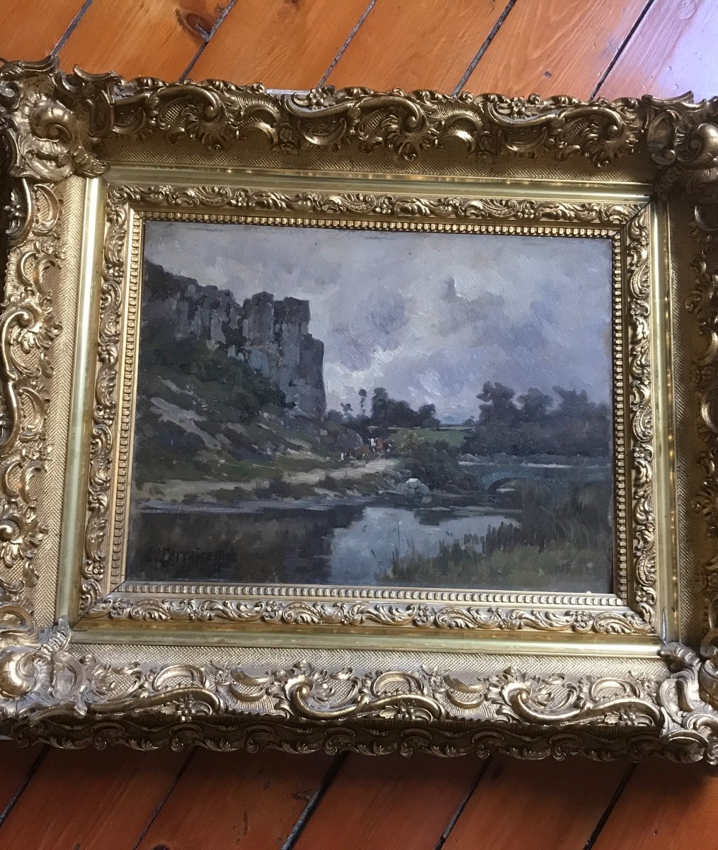 Oil On Panel Signed Clovis Terraire-photo-2