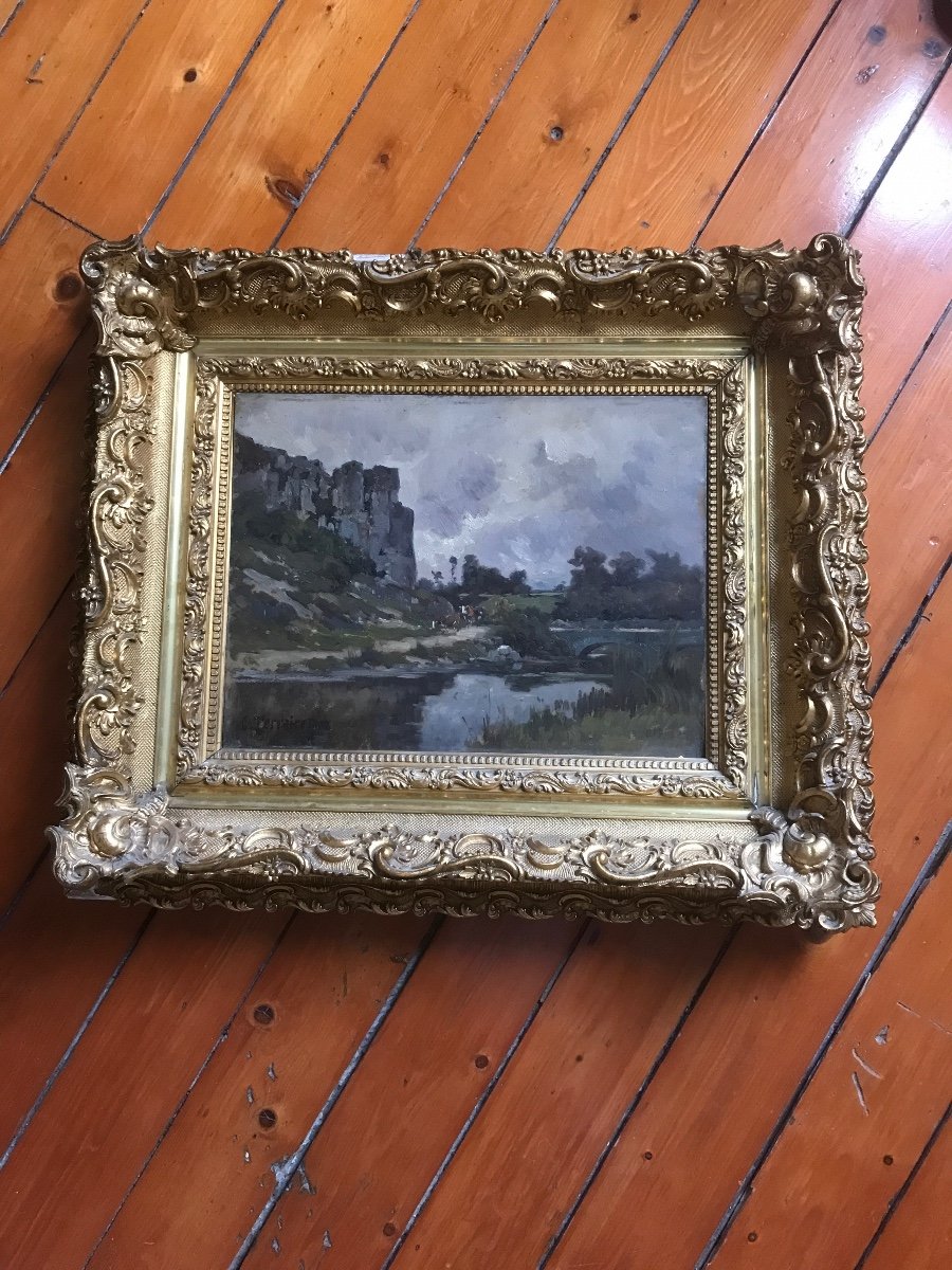 Oil On Panel Signed Clovis Terraire-photo-3