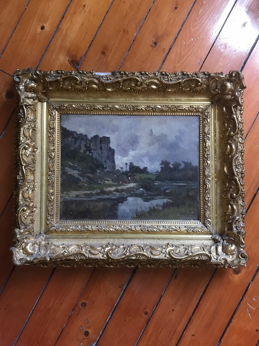 Oil On Panel Signed Clovis Terraire-photo-7