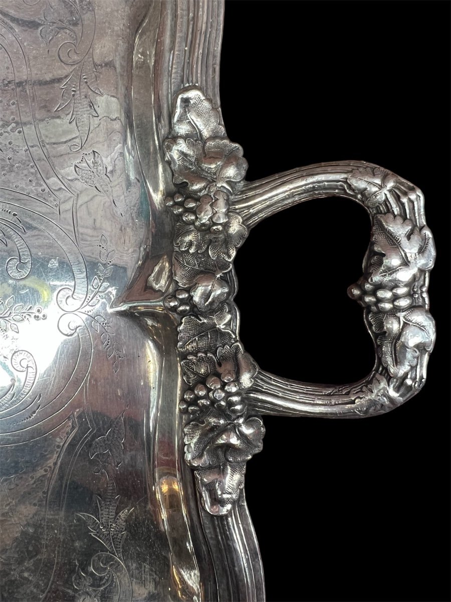 Louis XV Style Silver Metal Tray-photo-4