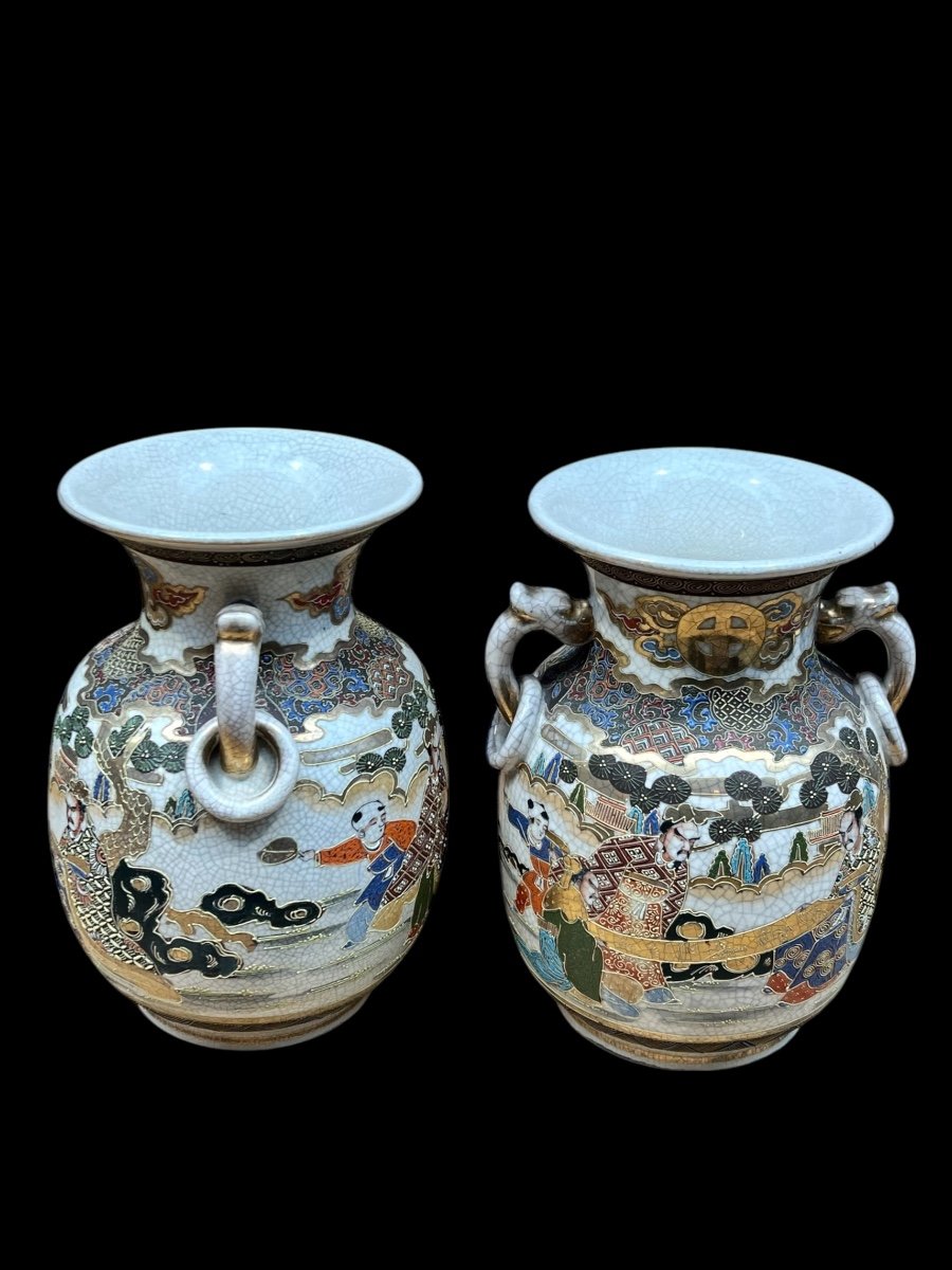 Pair Of Satsuma Vases -photo-2