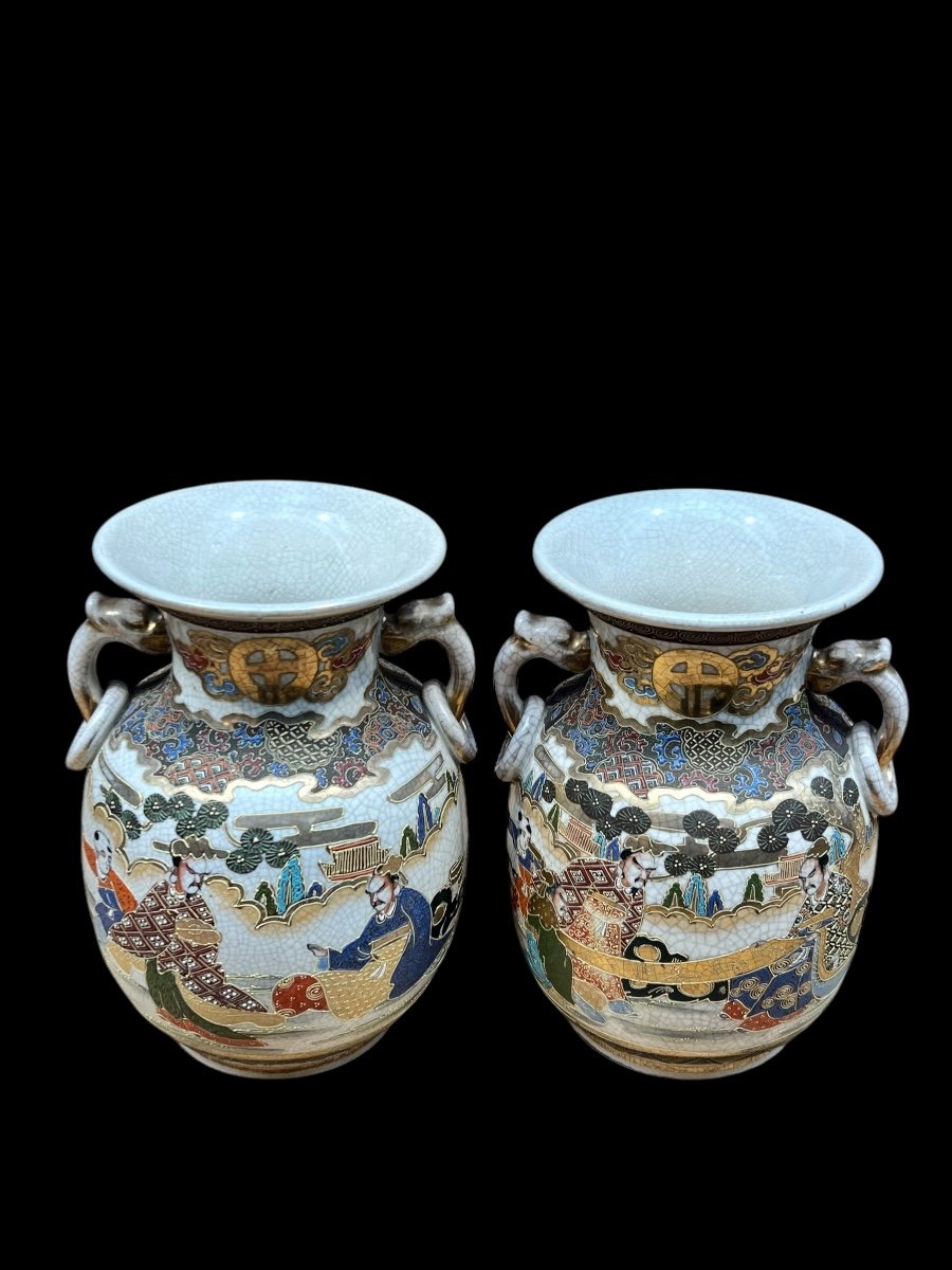 Pair Of Satsuma Vases -photo-3