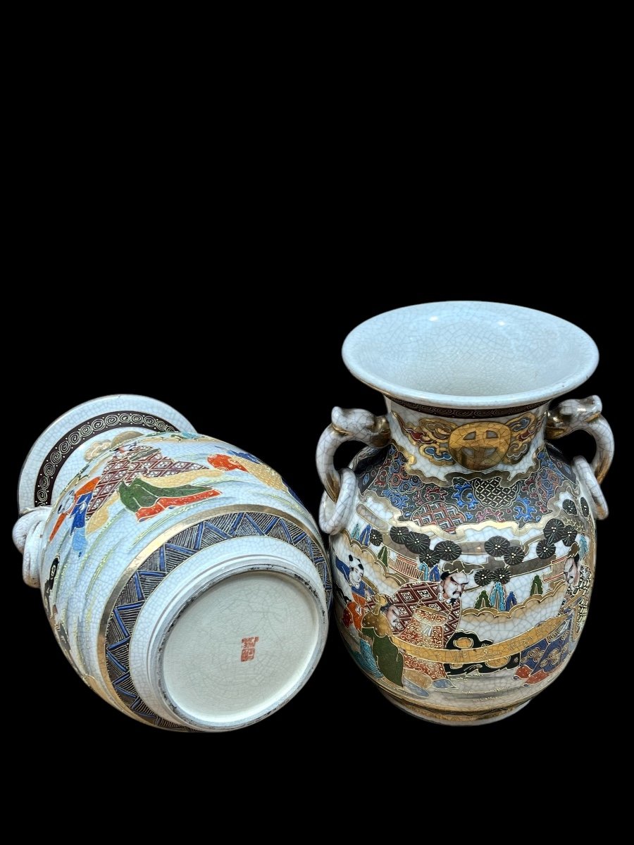 Pair Of Satsuma Vases -photo-4