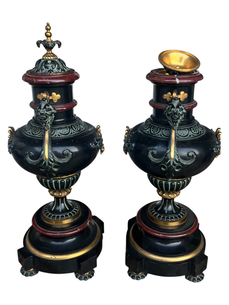 Pair Of Cassolettes - Napoleon III Period-photo-4