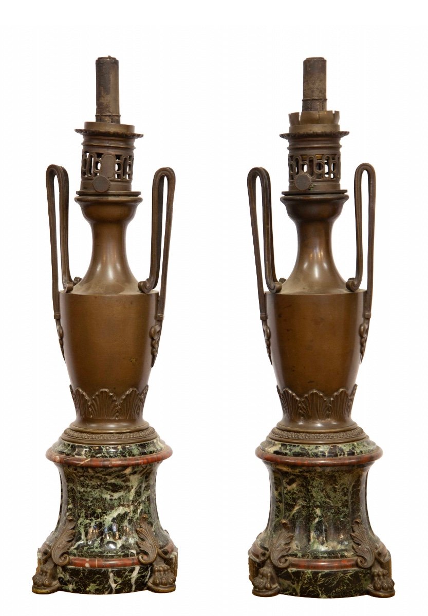 Pair Of Neo-empire Lamp - Napoleon III Period