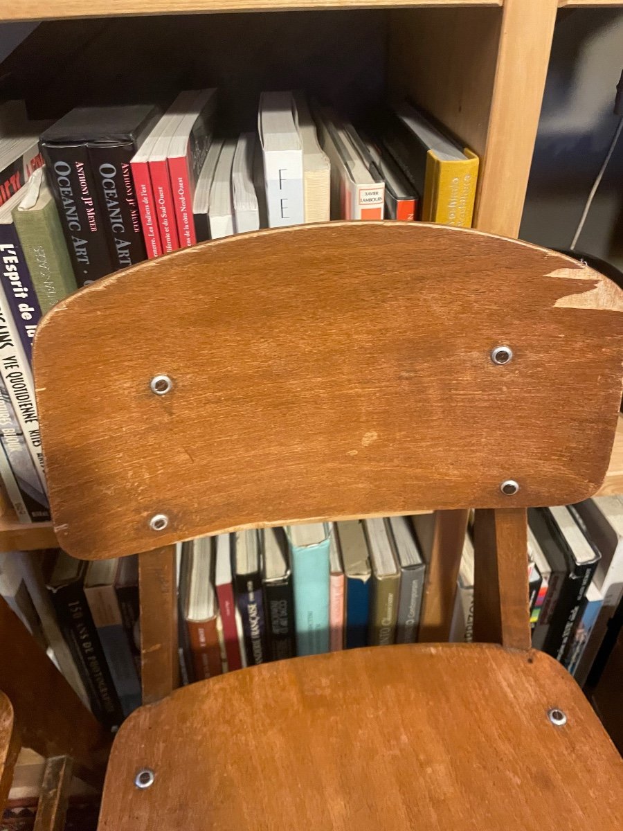 Three All-wooden Chairs By Jean Prouvé -photo-1