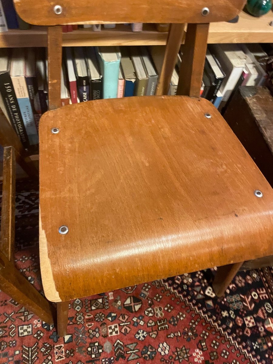 Three All-wooden Chairs By Jean Prouvé -photo-2