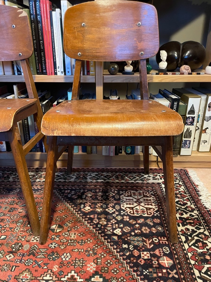 Three All-wooden Chairs By Jean Prouvé -photo-6