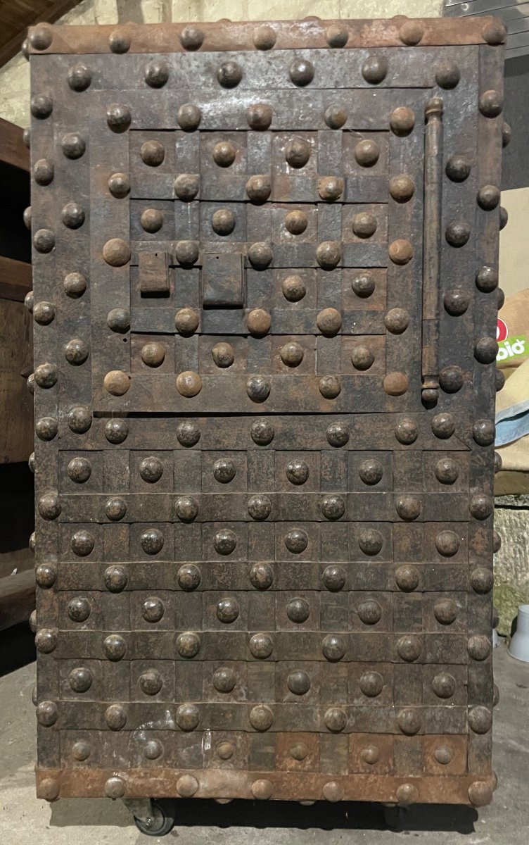 19th Century Wrought Iron Safe In Marine Style