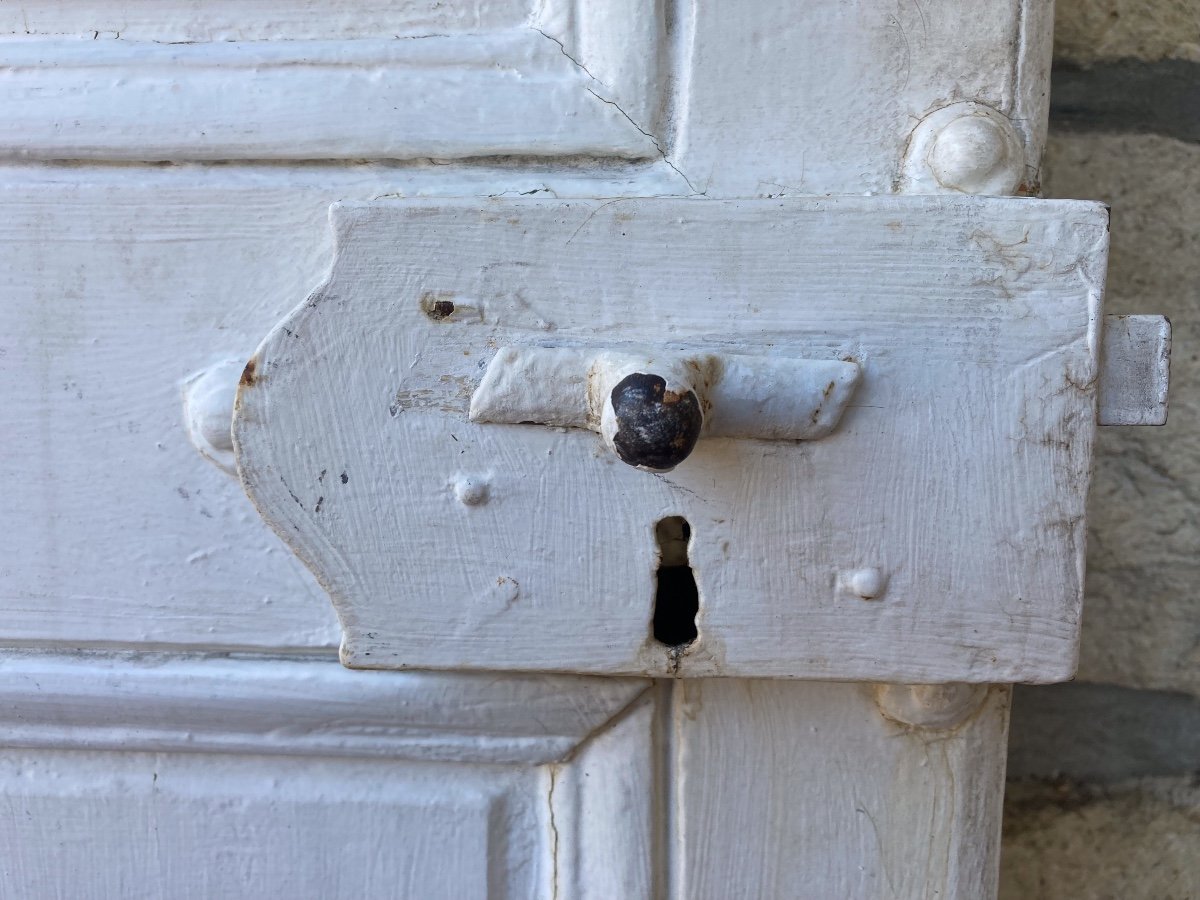 18th Century Communication Door With Its Fittings-photo-3