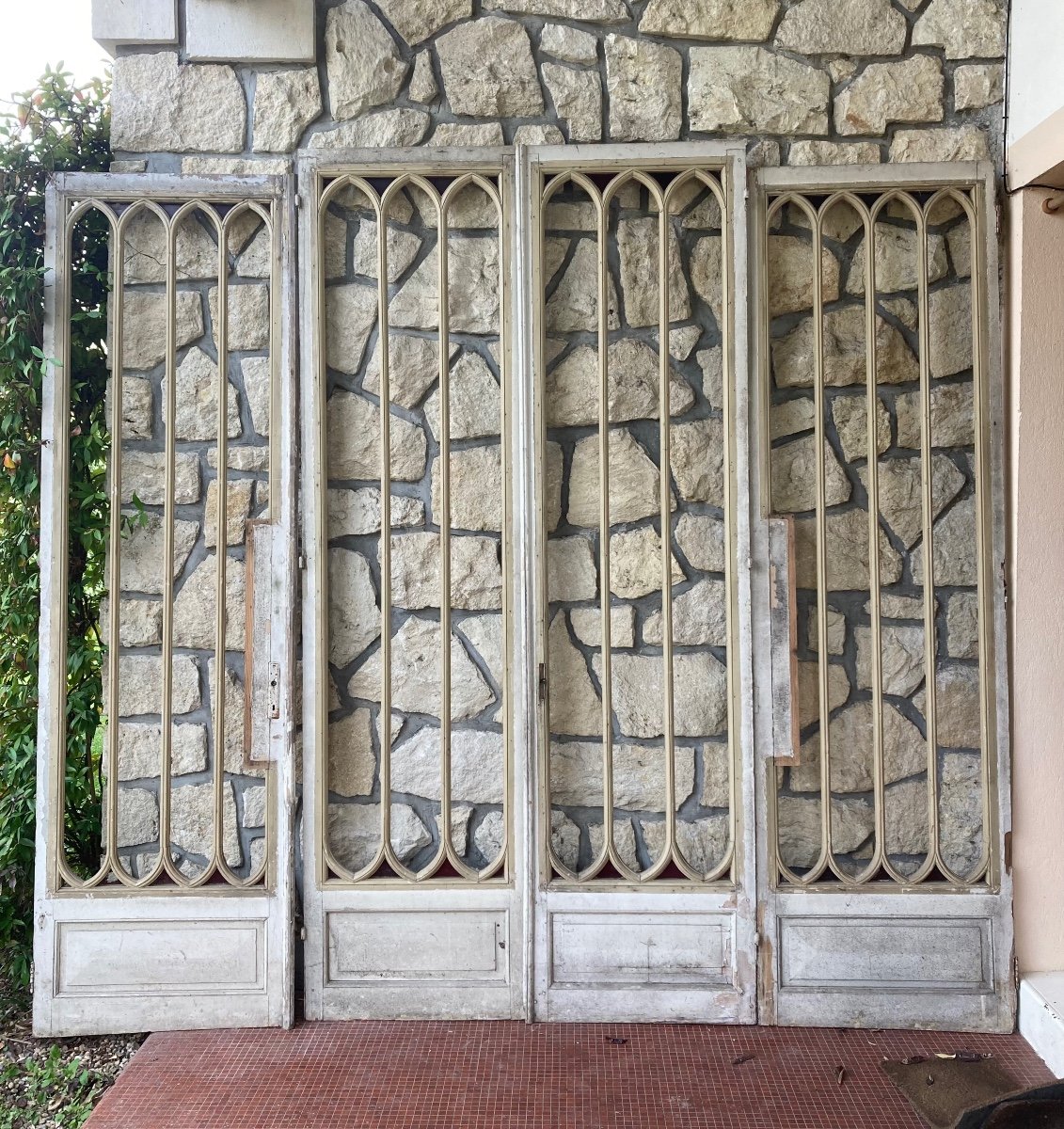 Two Pairs Of Old Glass Doors-photo-2