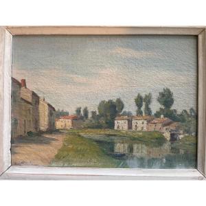 Louis Suire Le Marais Poitevin Huil Sur Toile