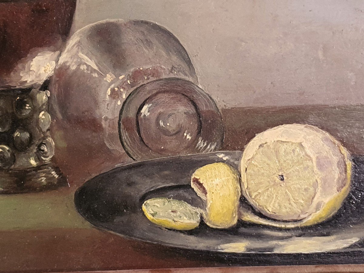 Dutch School Still Life Painting.-photo-3