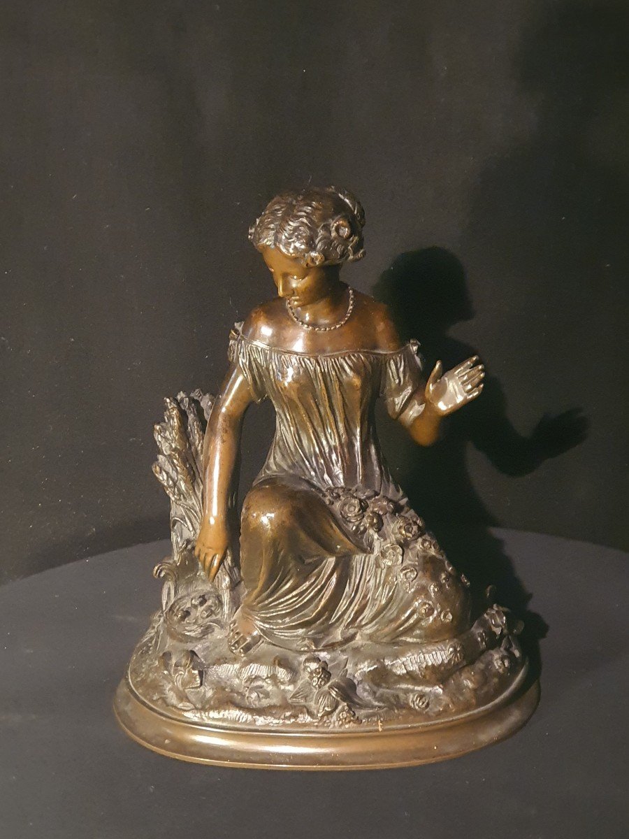 Sculpture Bronze Jeune Femme.-photo-3