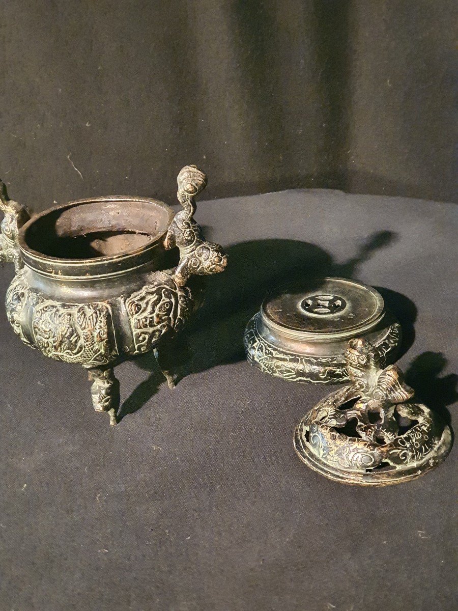 Bronze Perfume Burner China XIX Century.-photo-3