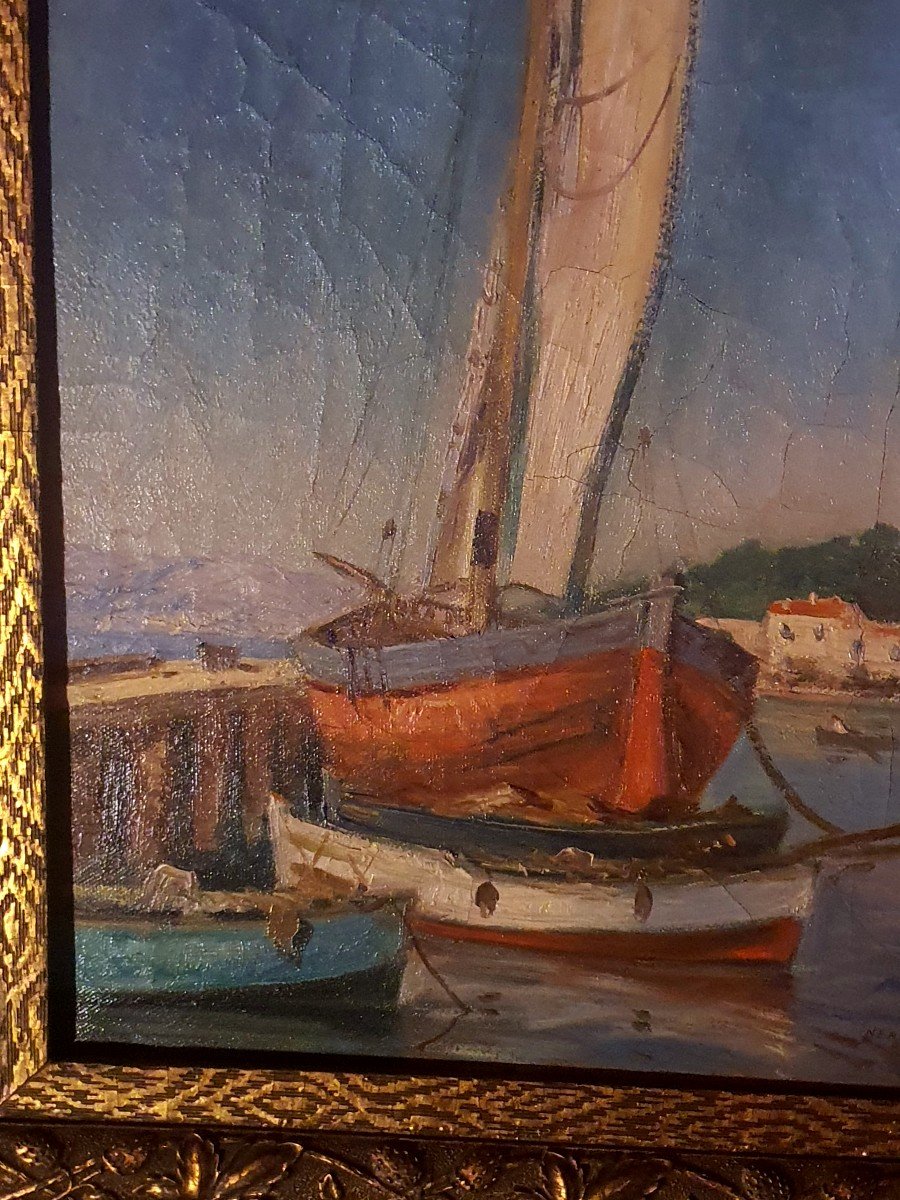 Tableau Marine art déco, Côte d Azur ,Nerlow.-photo-1