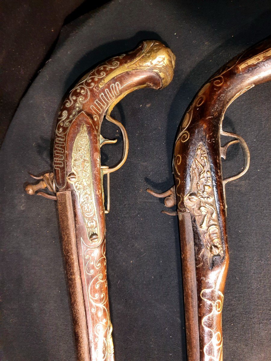 Pistolets XVIII Siècle, Orientaux ,à  L Ottomane. -photo-4