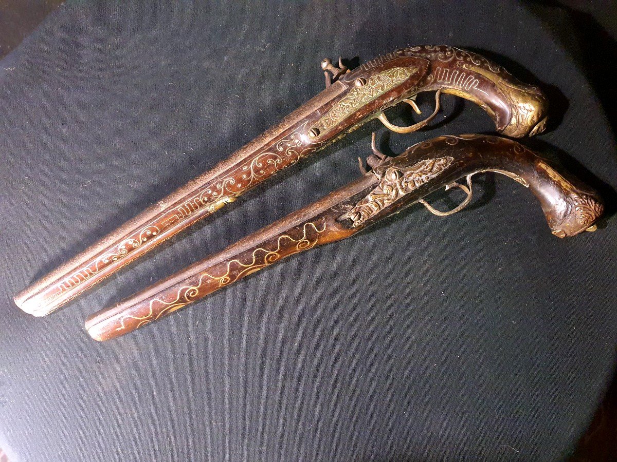 Pistolets XVIII Siècle, Orientaux ,à  L Ottomane. -photo-3