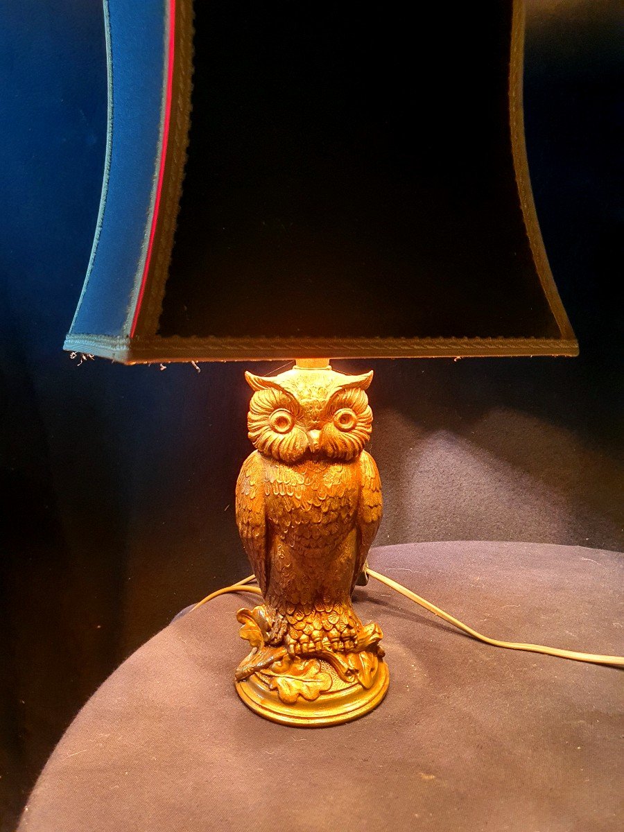 Pair Of Lamps Owls, Owls, Deknudt.-photo-3