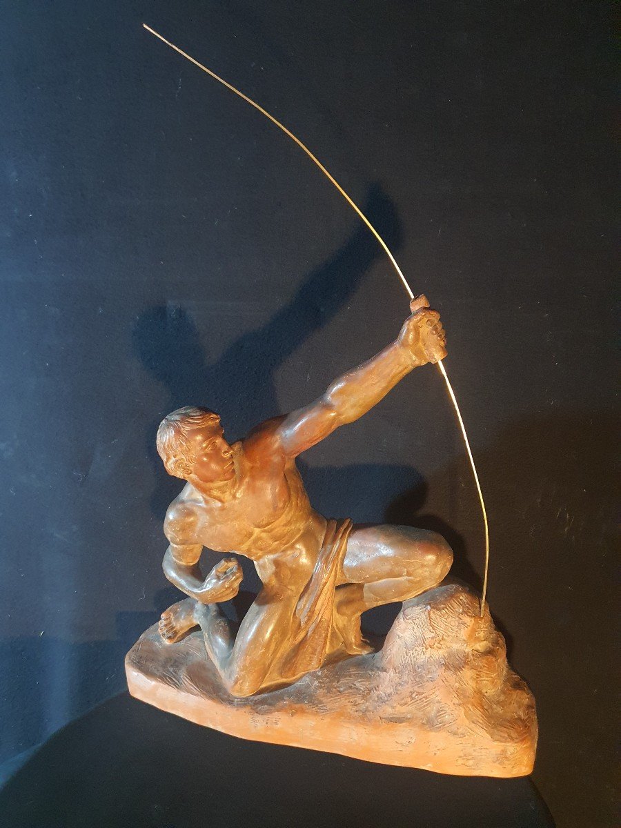 Terracotta Sculpture, The Archer, Art Deco G Gori.