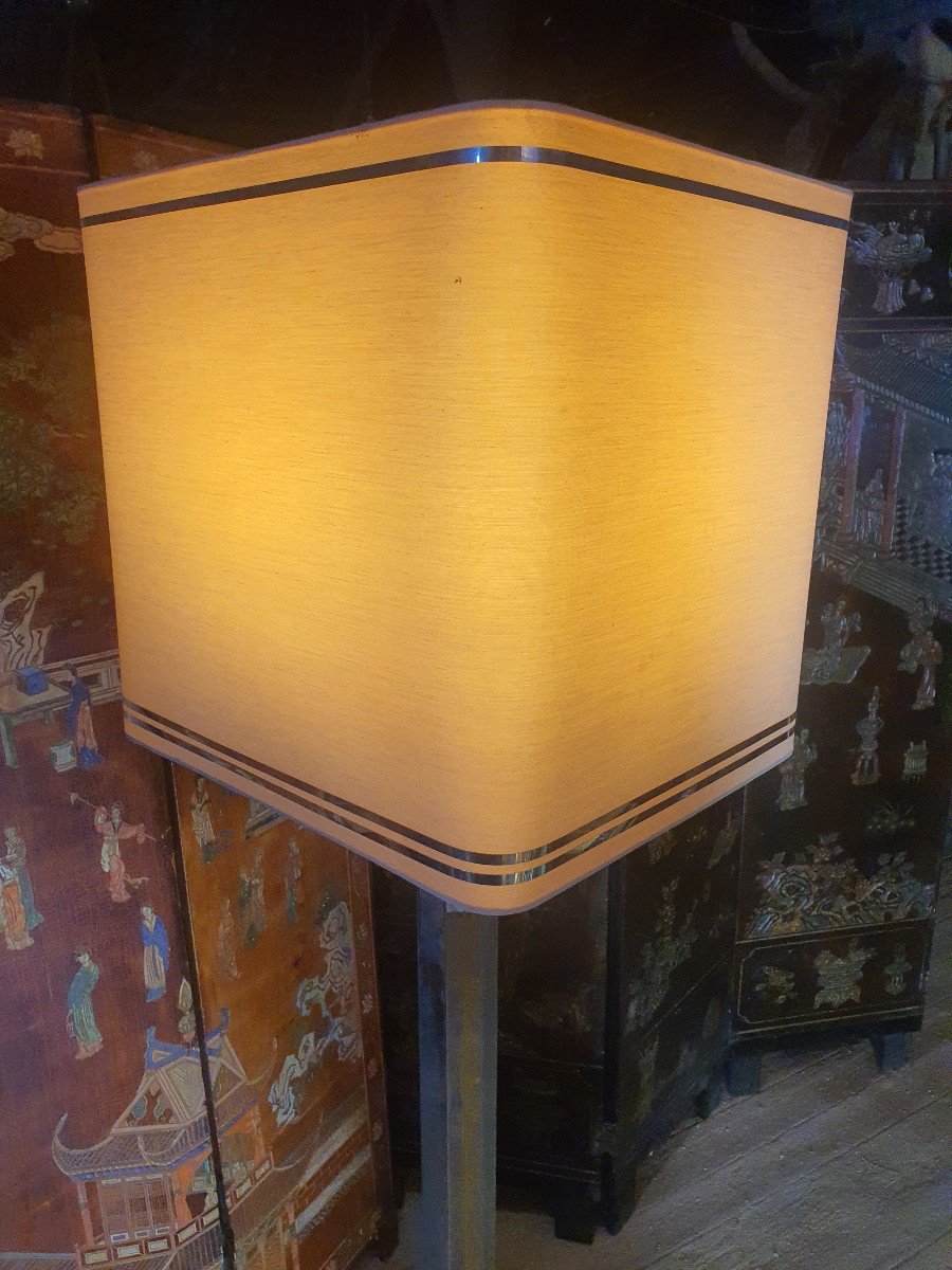 Chrome And Gold Floor Lamp Willy Rizzo.-photo-3