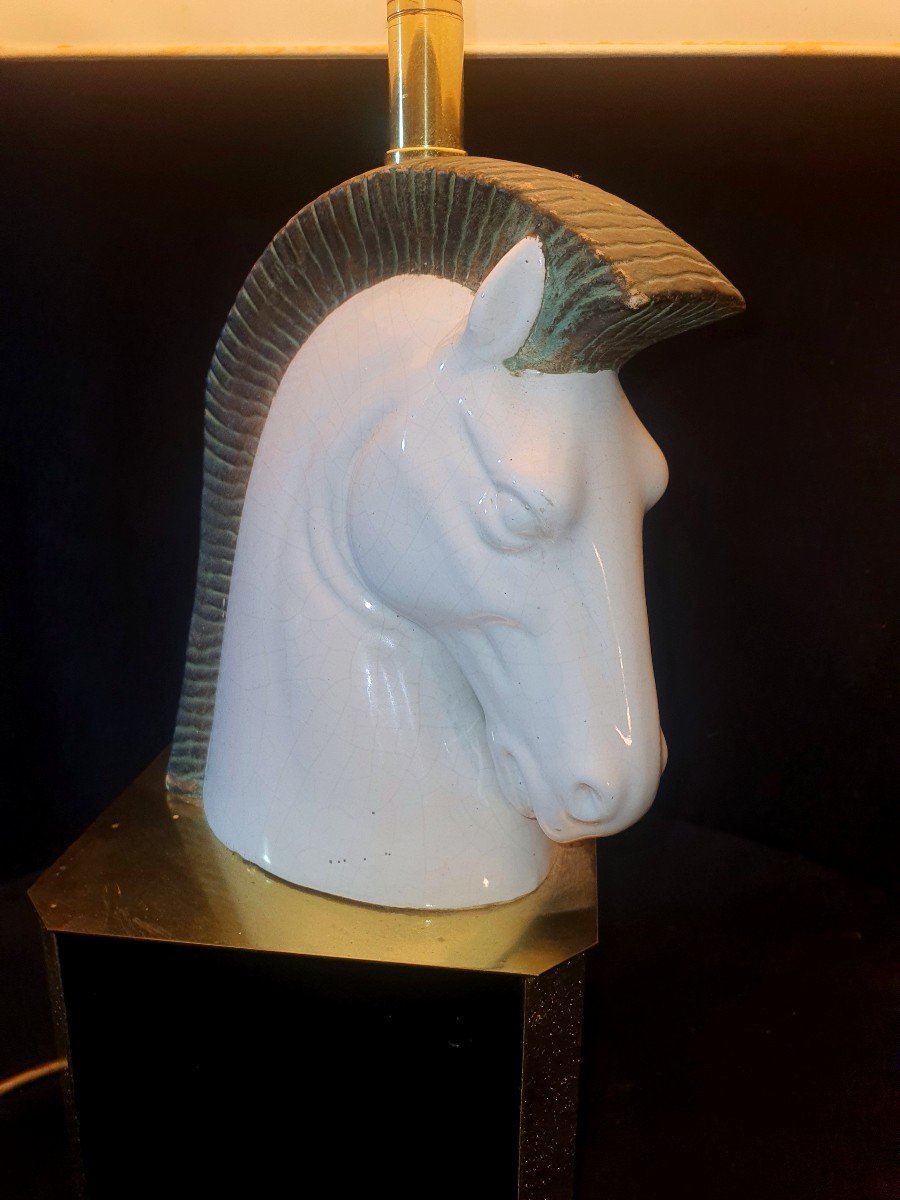 Vintage Ceramic Horse Lamp.-photo-2