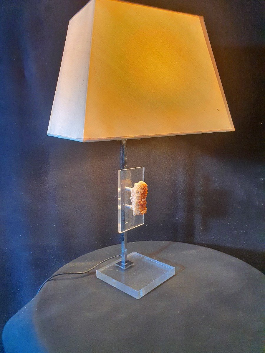 Lampe Vintage Lucite Améthyste. -photo-3