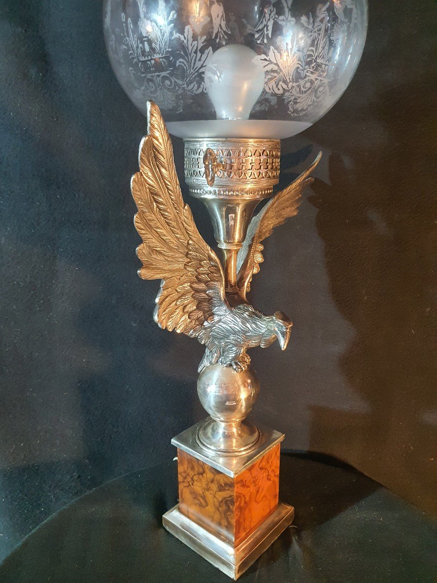 Hollywood Regency Eagle Bronze Lamp.-photo-4