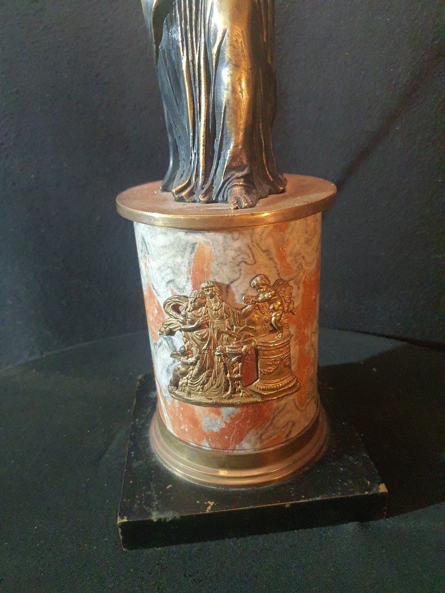 Lampe Bronze Cariatide retour d Égypte. -photo-1
