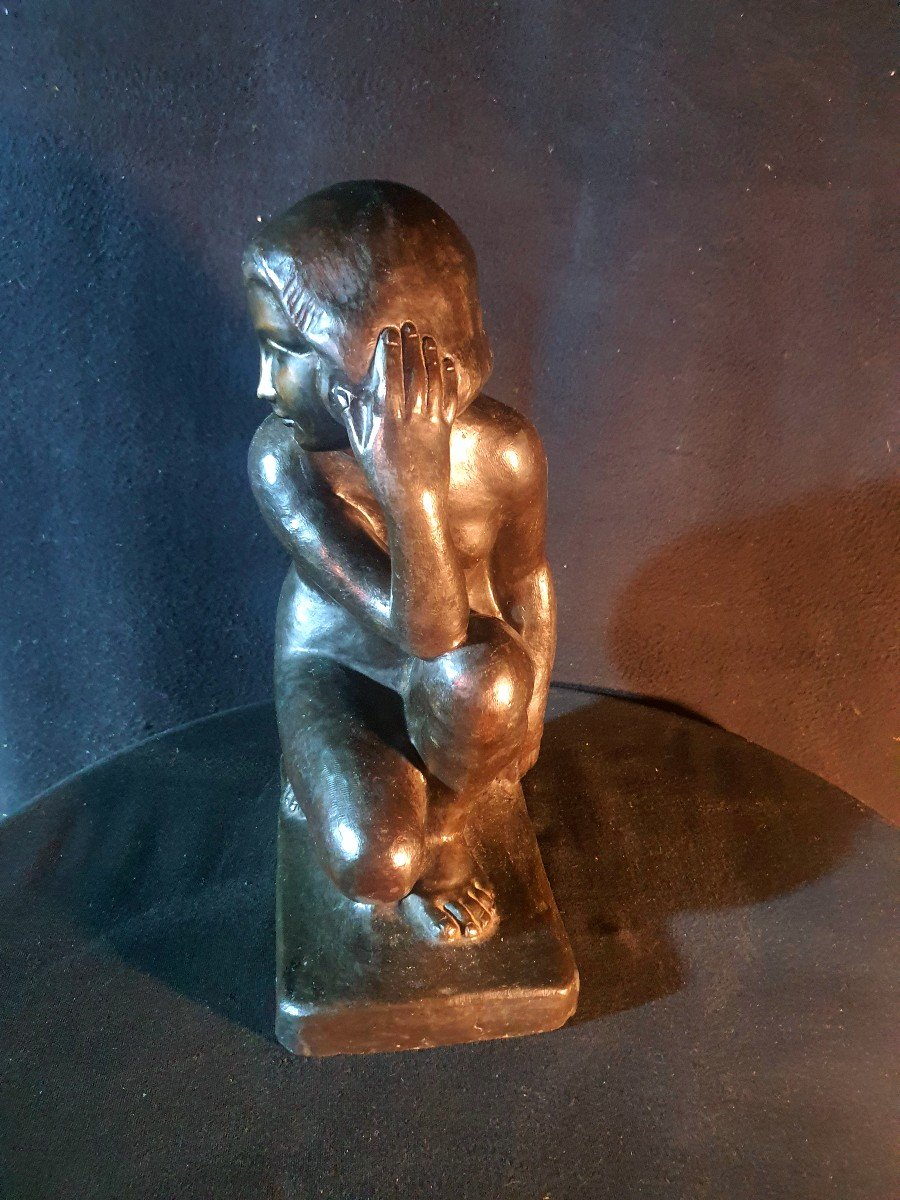 Bronze Sculpture Art Deco Female Nude Maillol School, Pujol.-photo-4